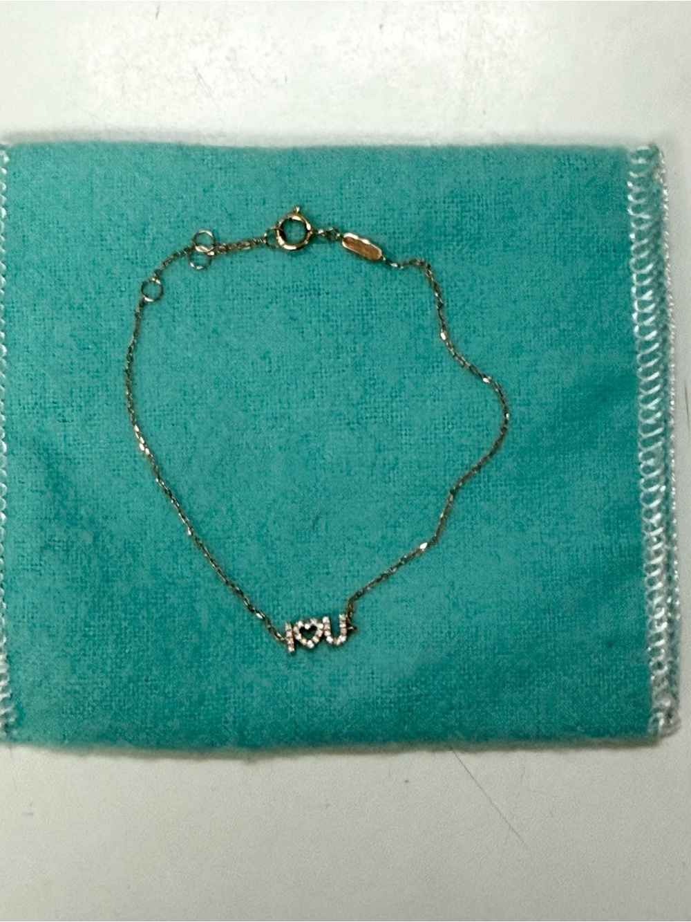 DJula delicate Gold 'LOVE' Script Chain Bracelet - Women's Jewelry